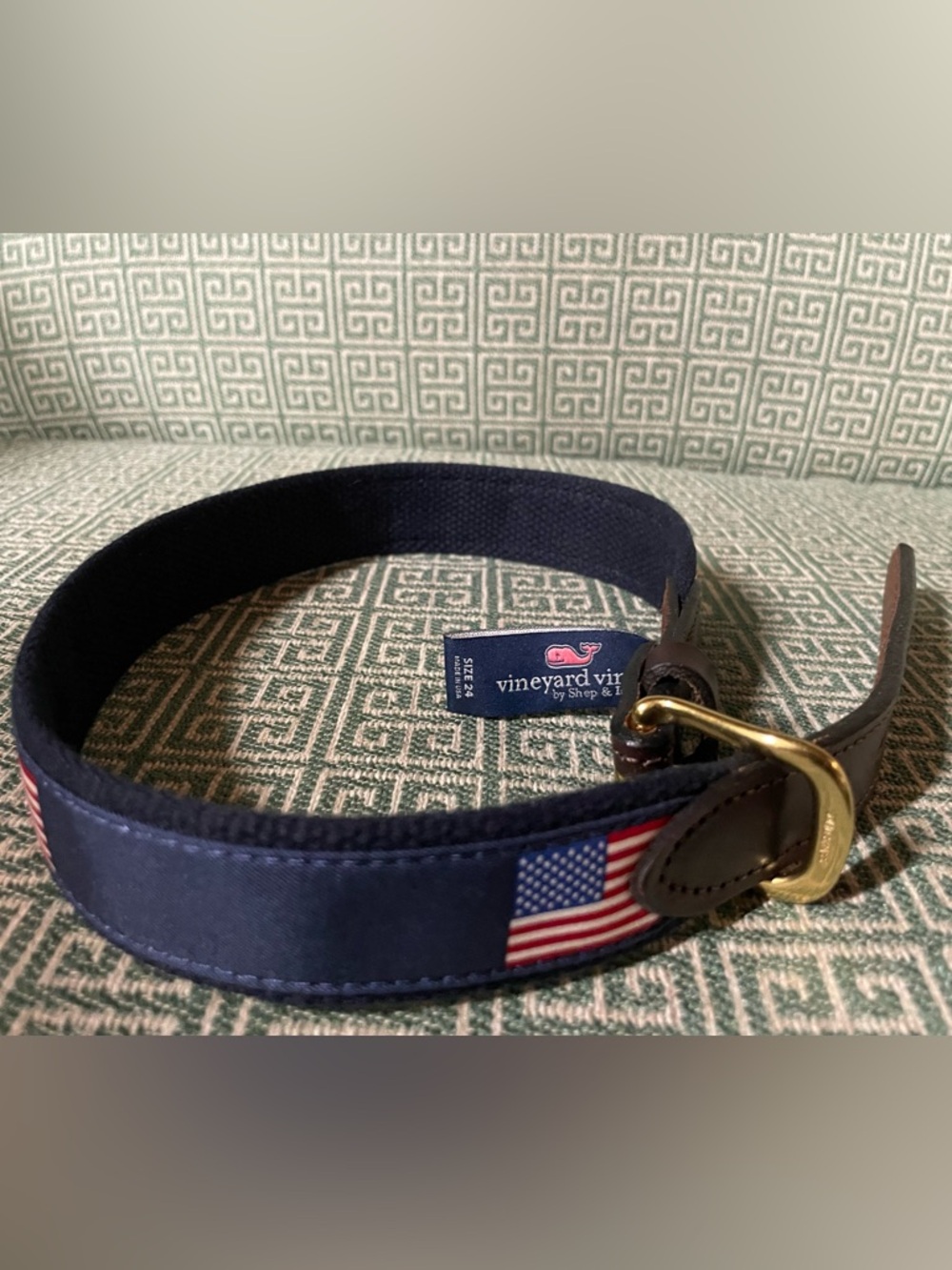 Vineyard Vines Navy American Flag Men’s Belt